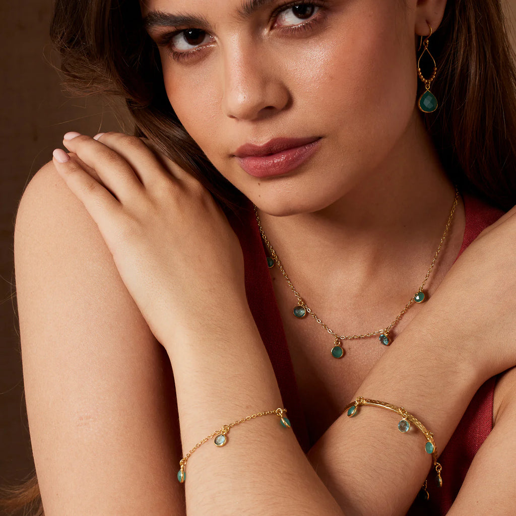 Ashiana Maeve Charm Bangle - Aqua