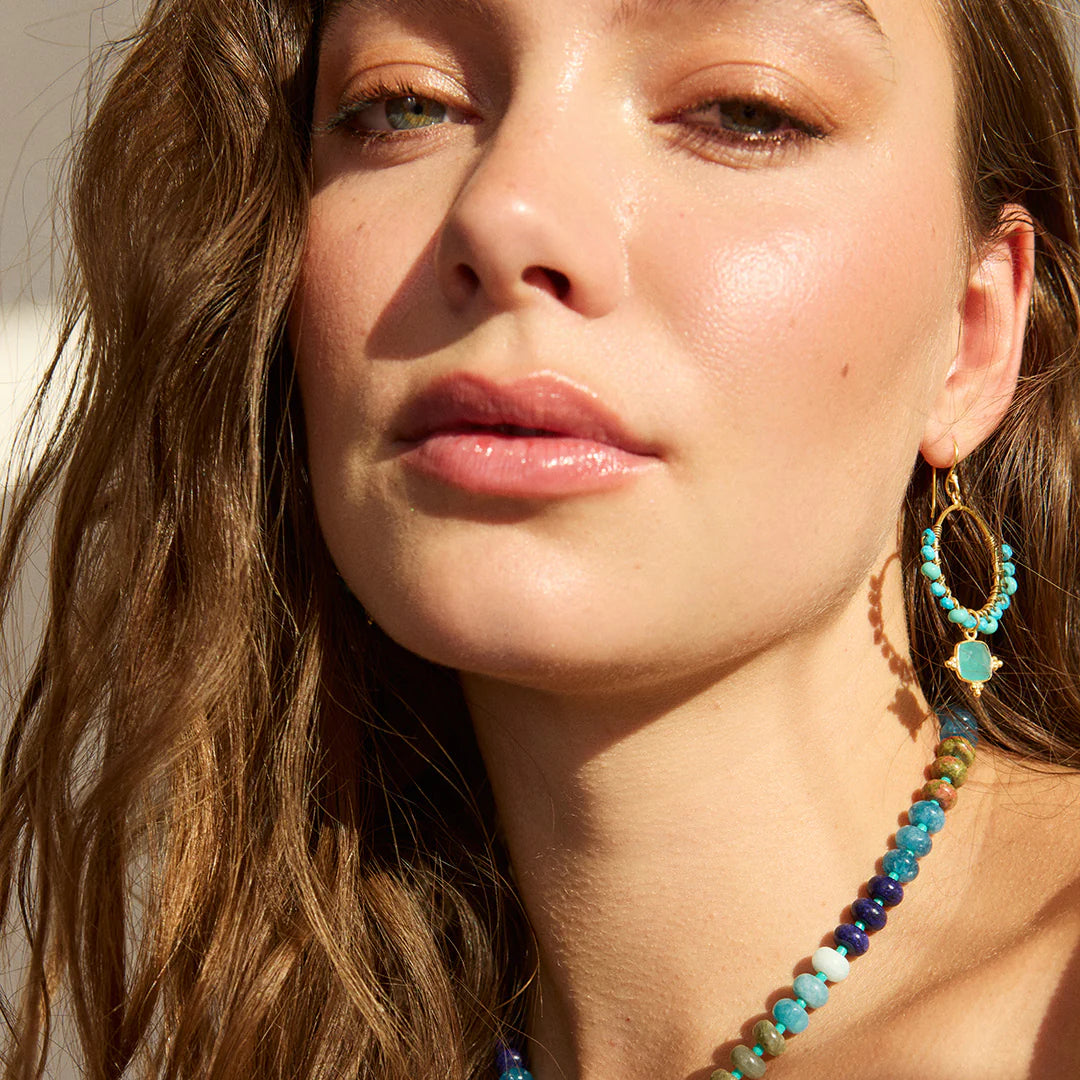 Ashiana Malibu Beaded Earrings - Blue