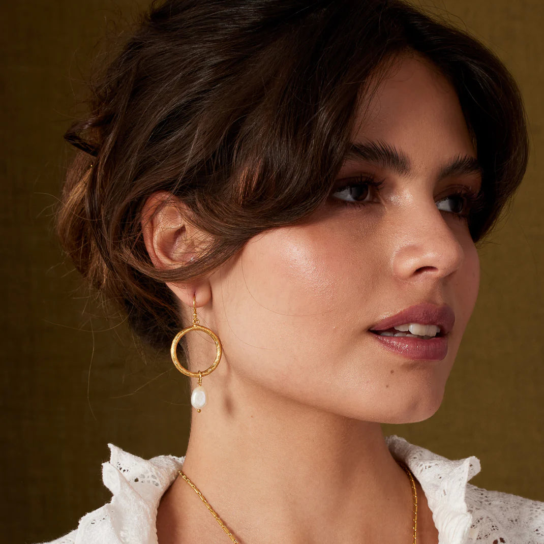 Ashiana Margot Pearl Hoop Earrings