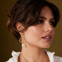 Ashiana Margot Pearl Hoop Earrings