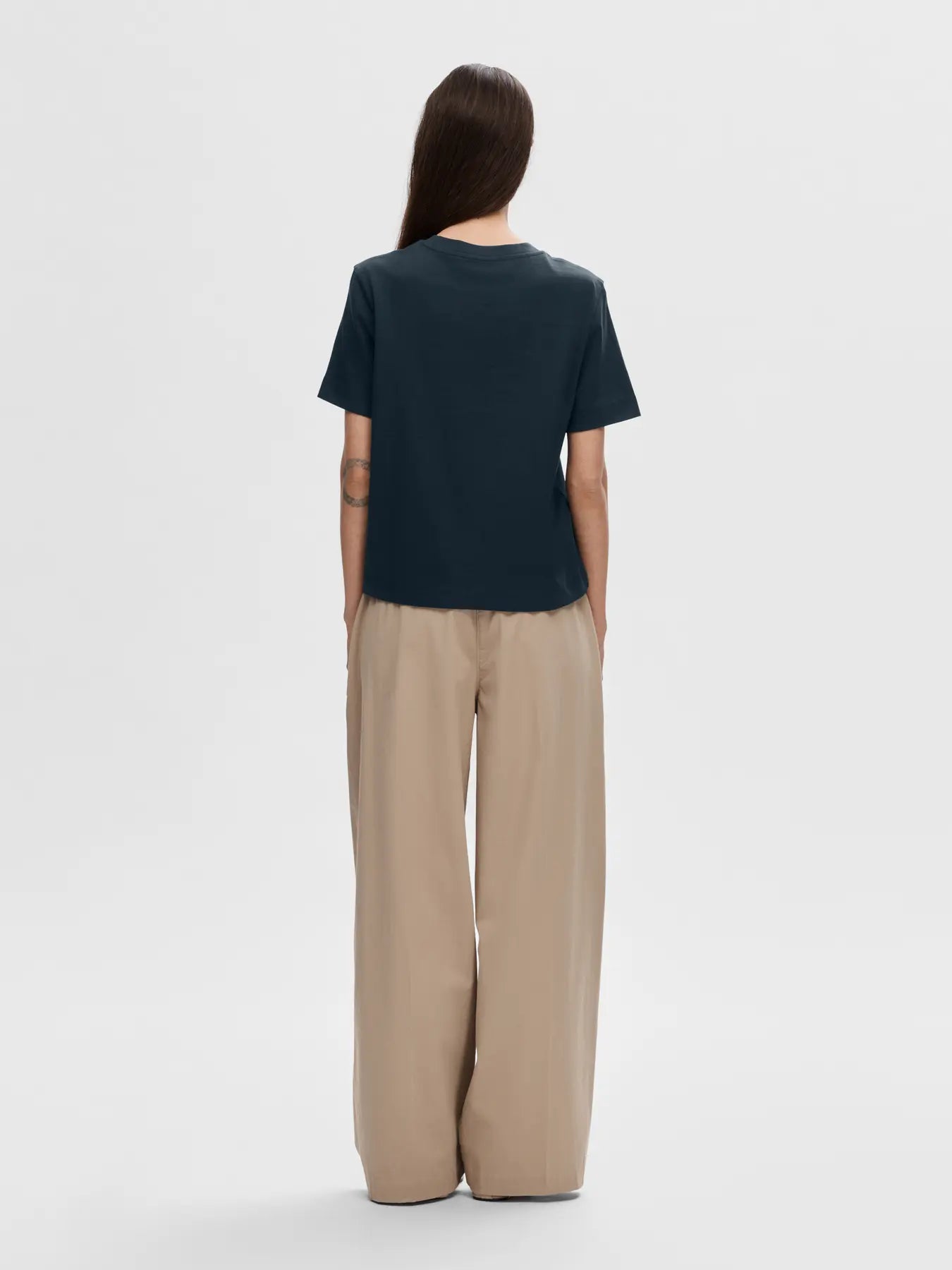 Selected Femme Essential Boxy Tee - Navy