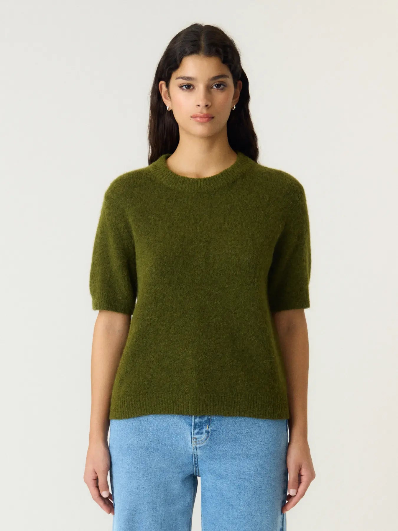YAS Johi Short Sleeve Knit - Green