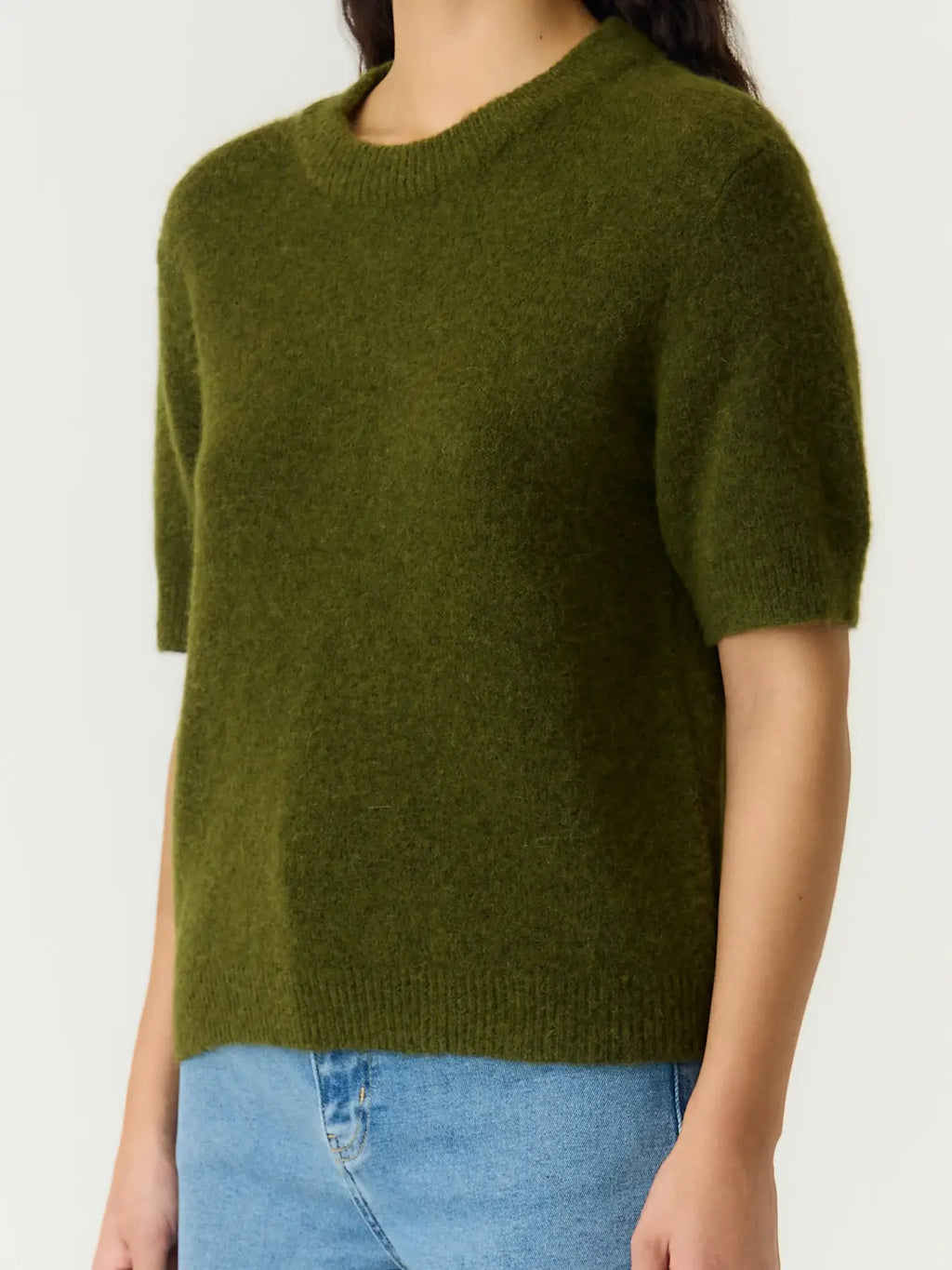 YAS Johi Short Sleeve Knit - Green