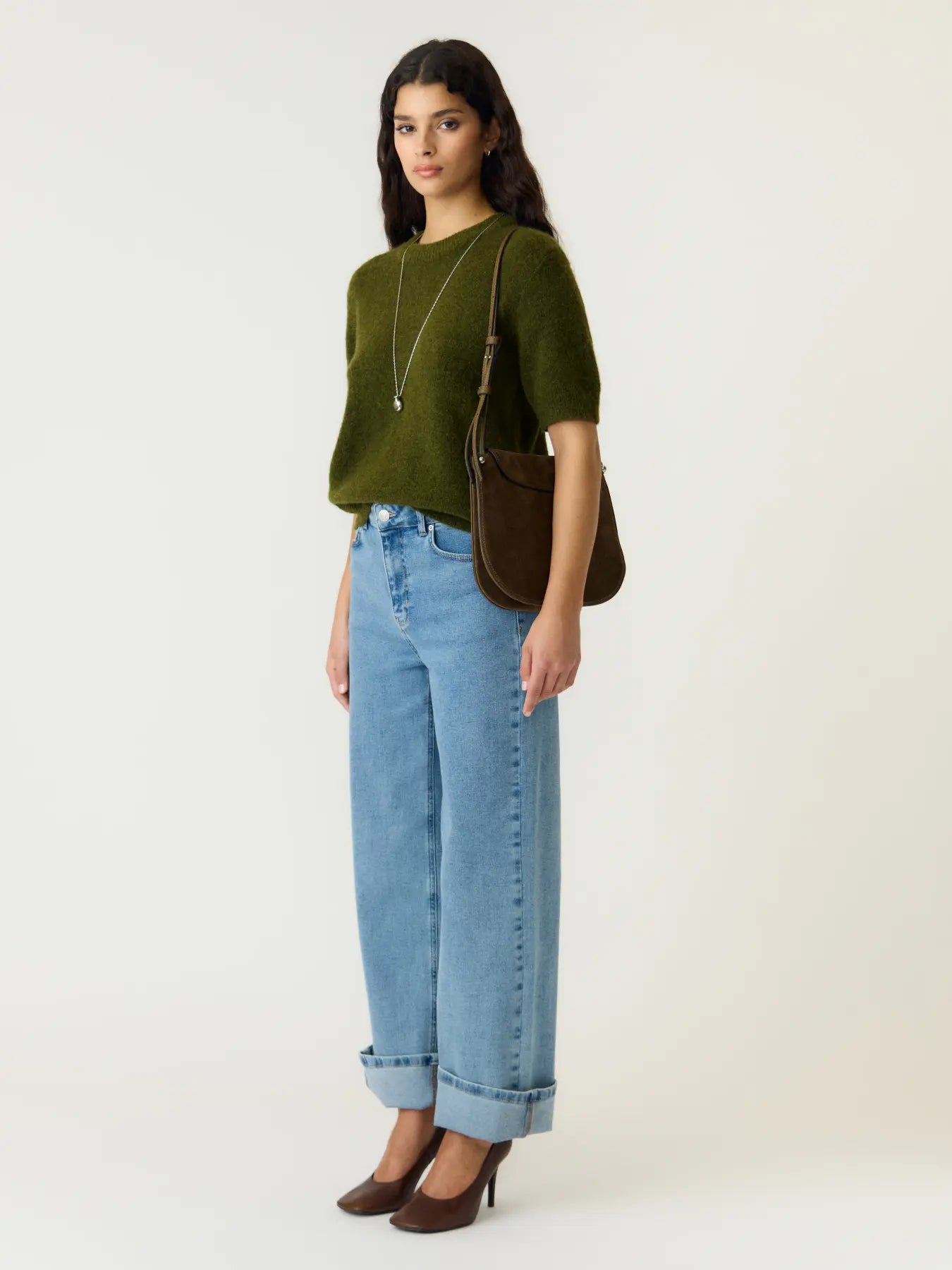 YAS Johi Short Sleeve Knit - Green