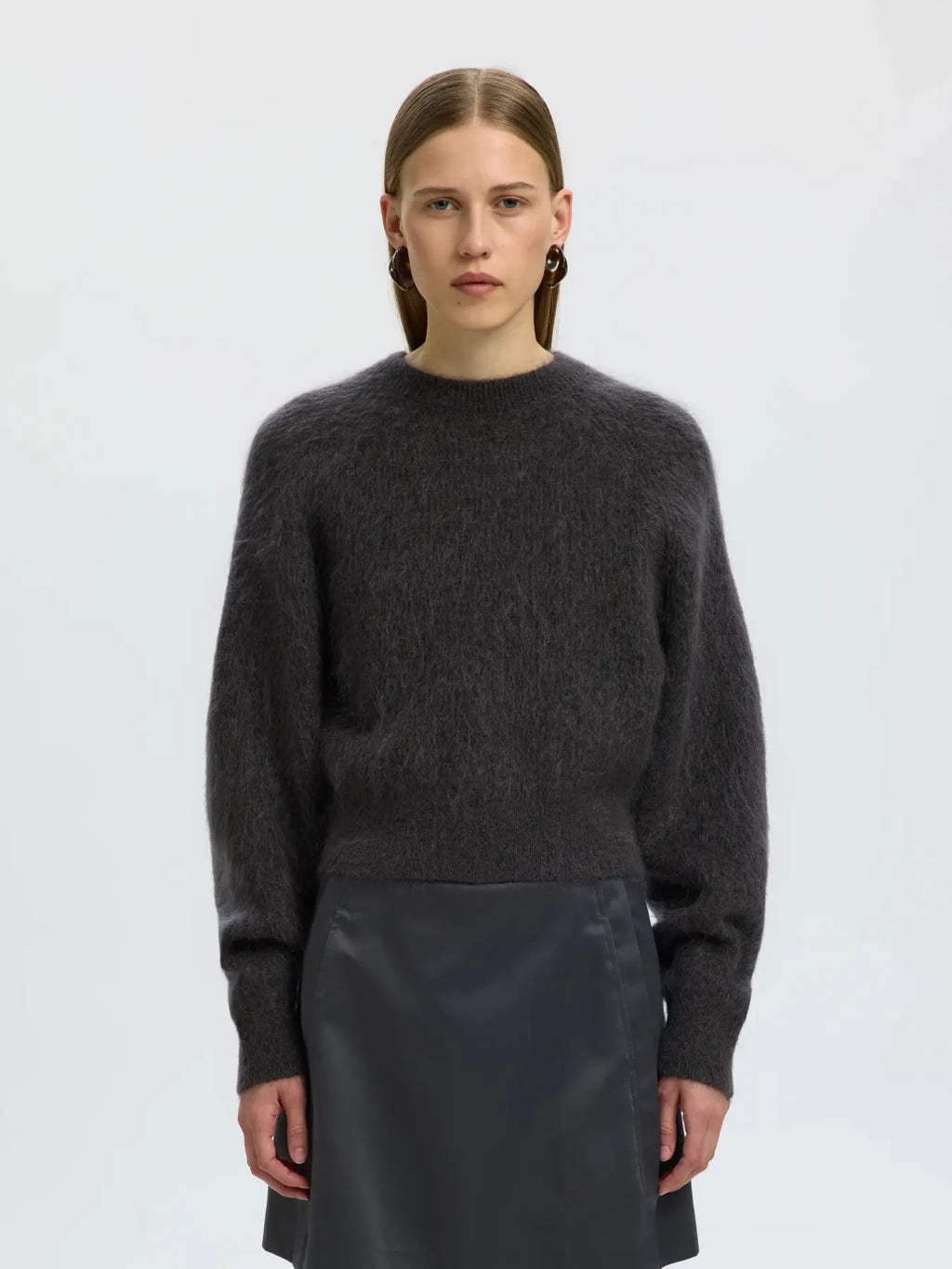 Selected Mira Mohair Jumper - Asphalt
