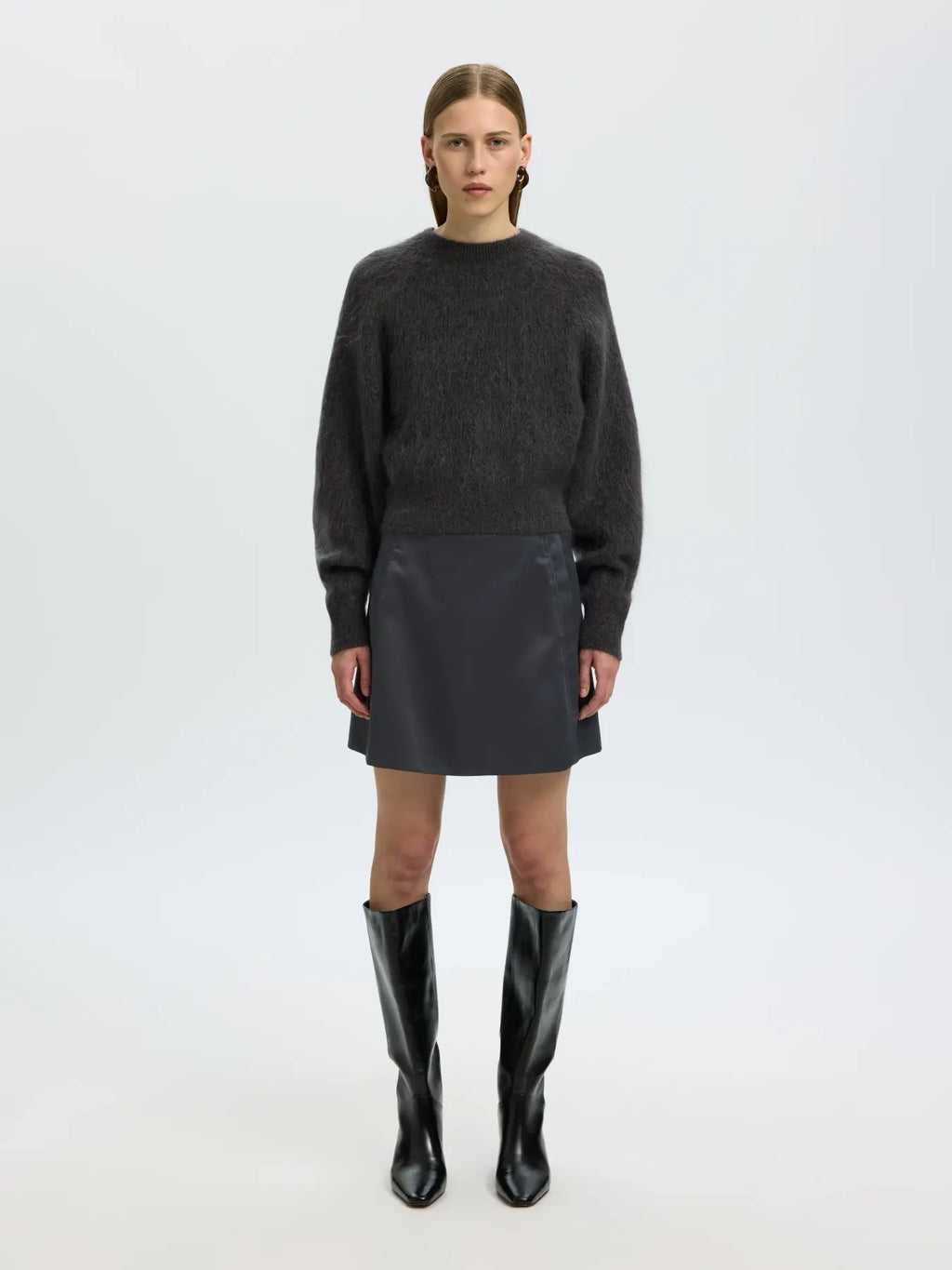 Selected Mira Mohair Jumper - Asphalt