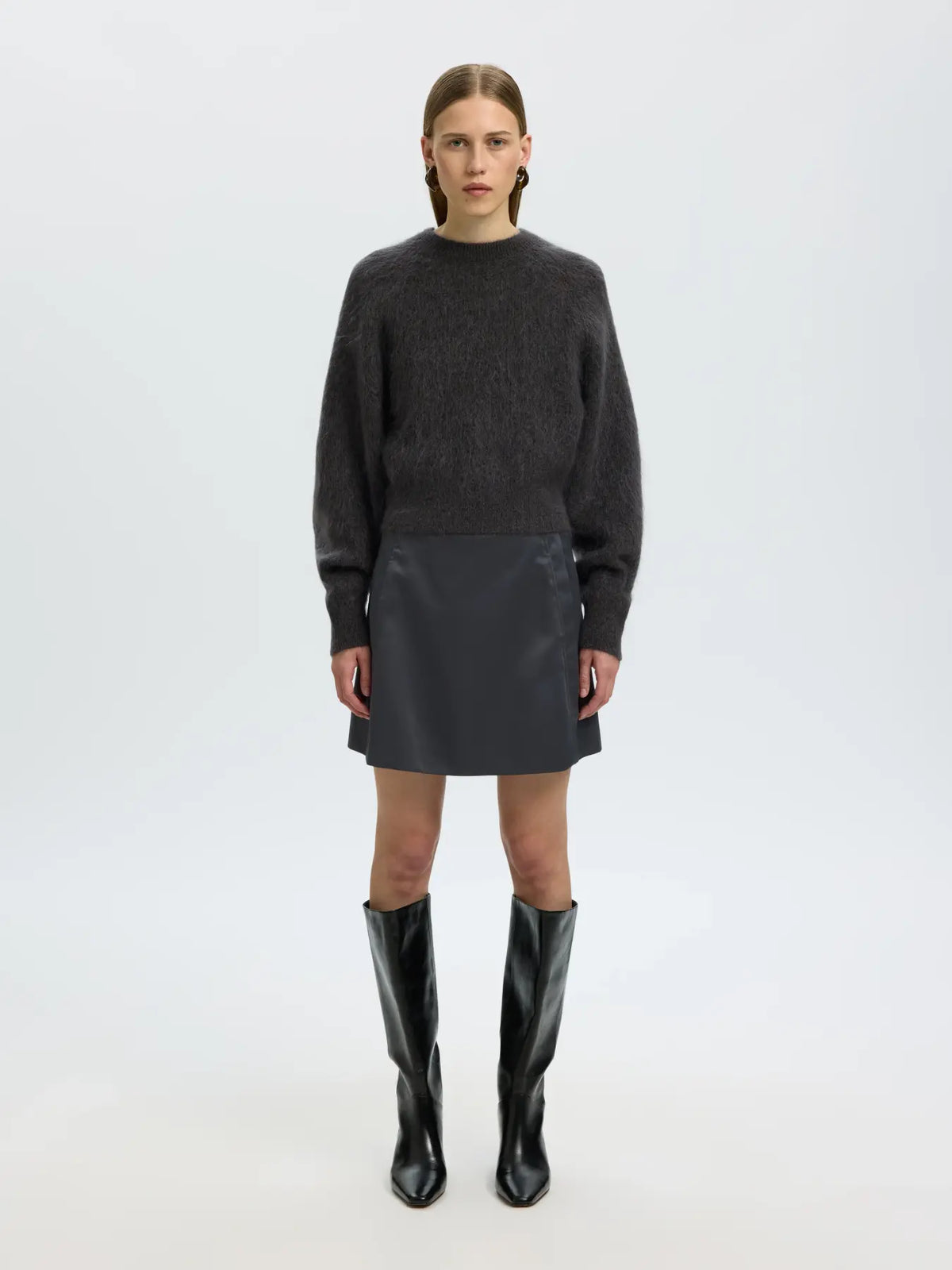 Selected Mira Mohair Jumper - Asphalt