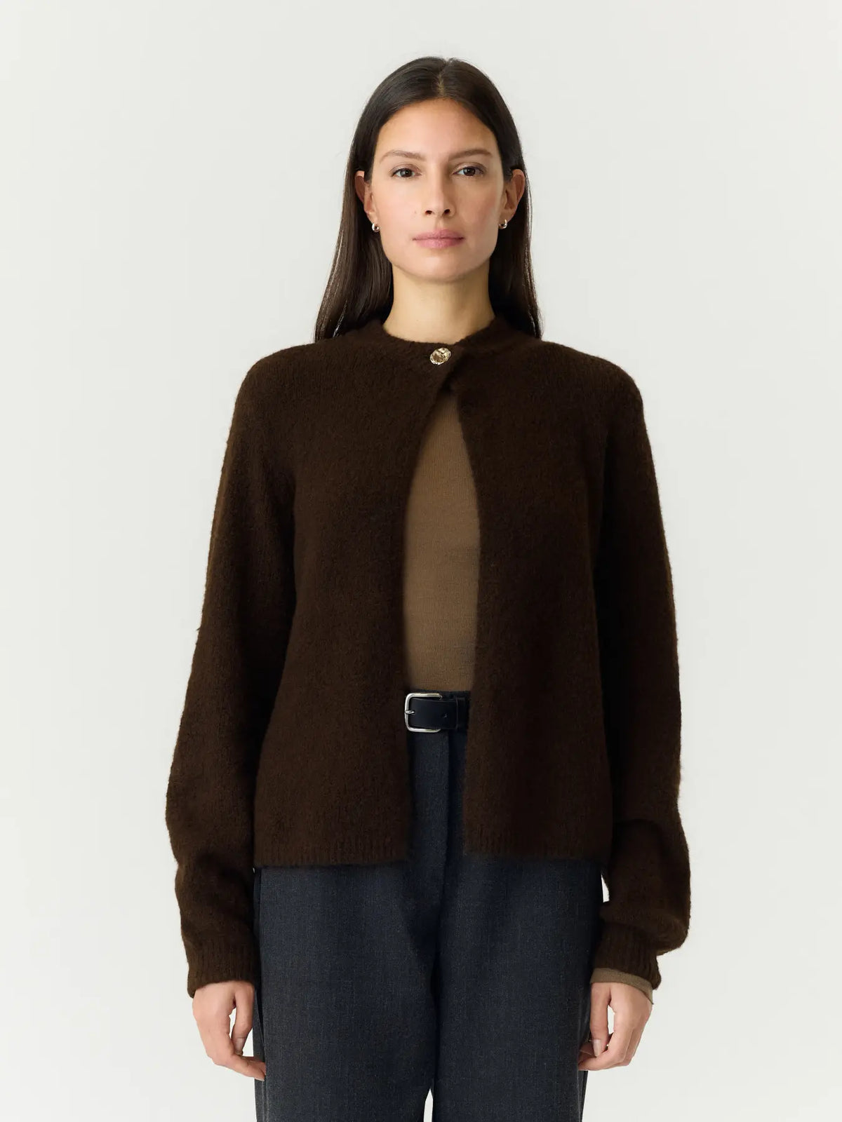 YAS Enya Loose Cardigan - Coffee