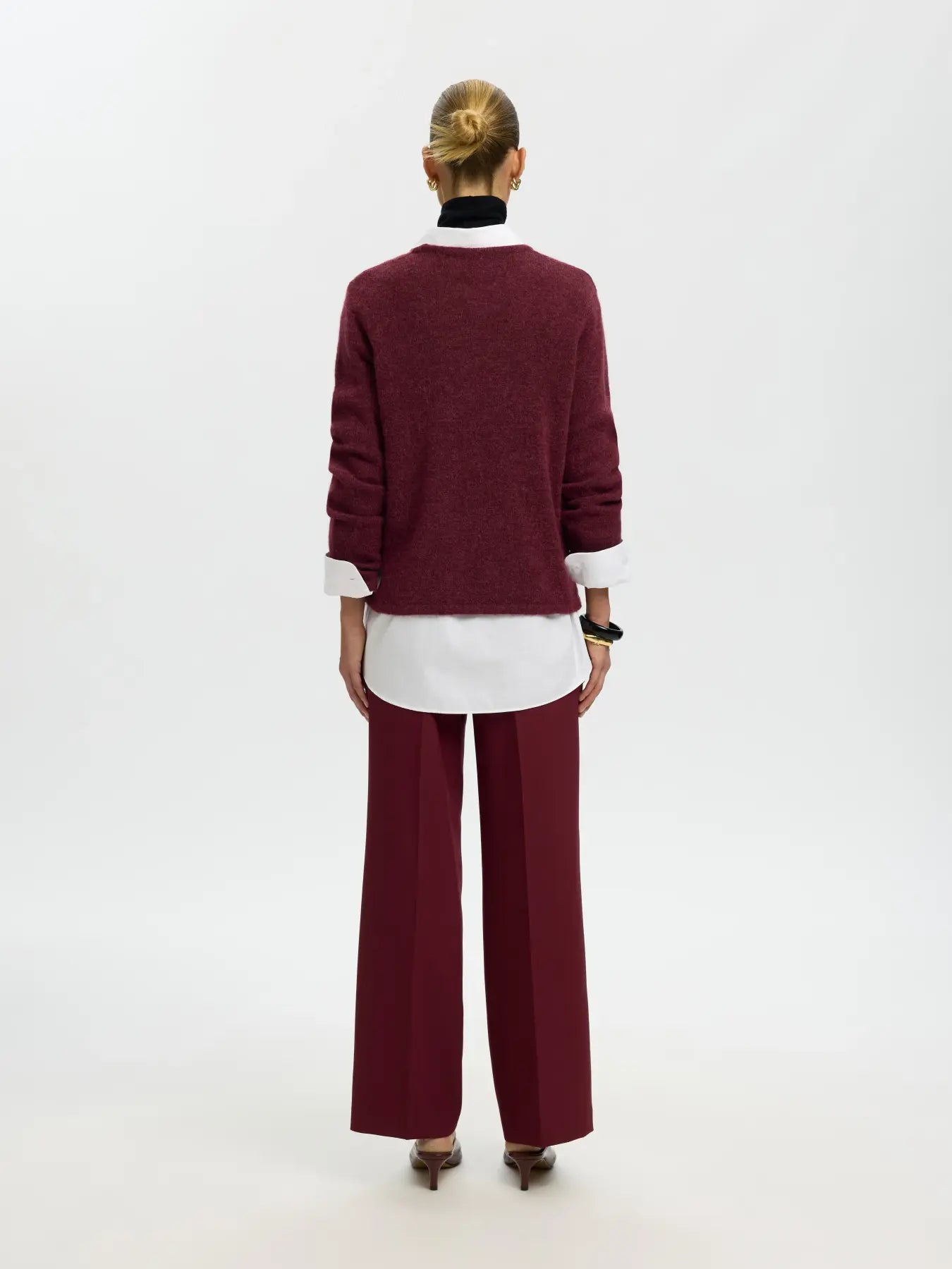 Selected Lulu O Neck Jumper - Port