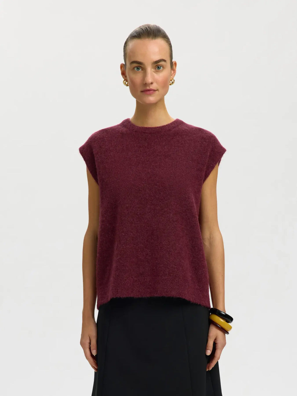Selected Lulu Knit Vest - Port