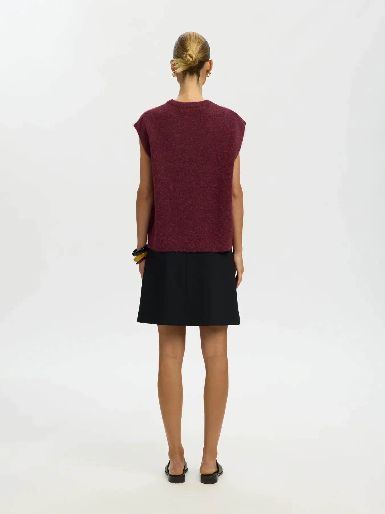 Selected Lulu Knit Vest - Port