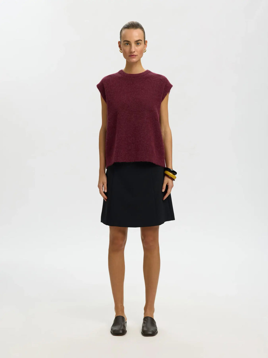 Selected Lulu Knit Vest - Port