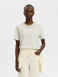 Selected Femme Essential Boxy Tee - Green Stripe