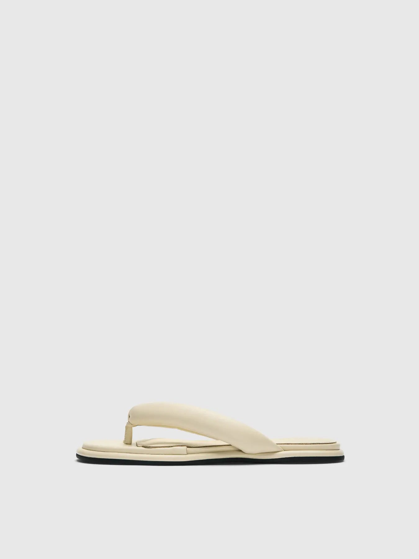 Selected Freja Leather Flip Flop - Egret