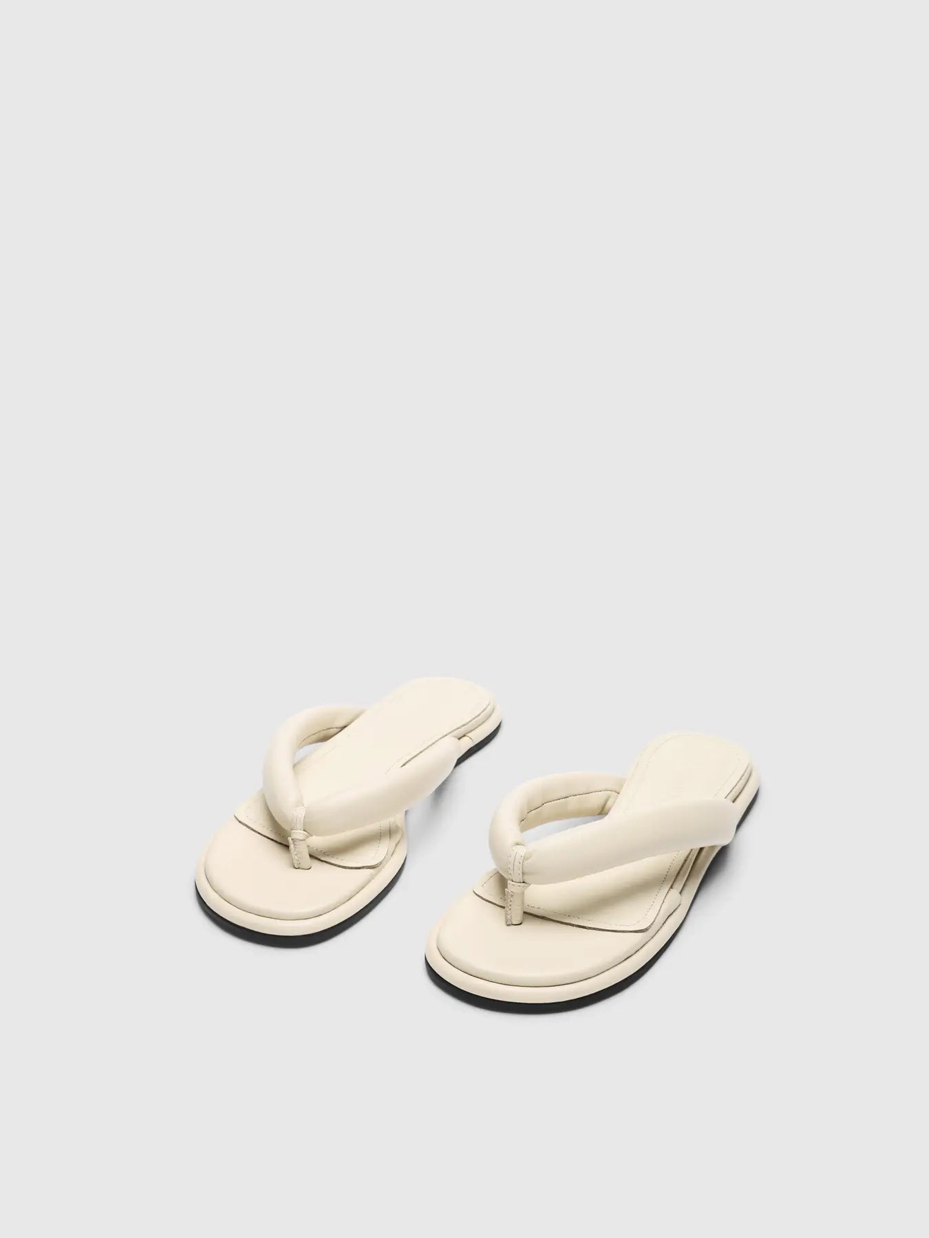 Selected Freja Leather Flip Flop - Egret