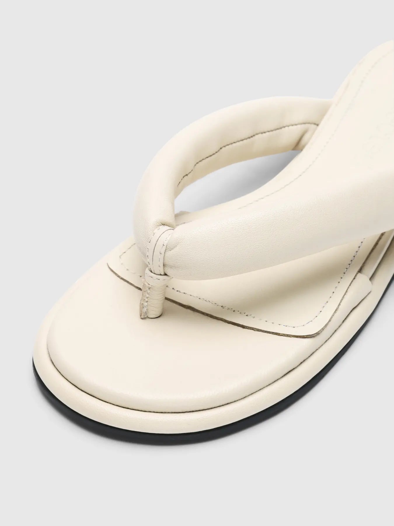 Selected Freja Leather Flip Flop - Egret