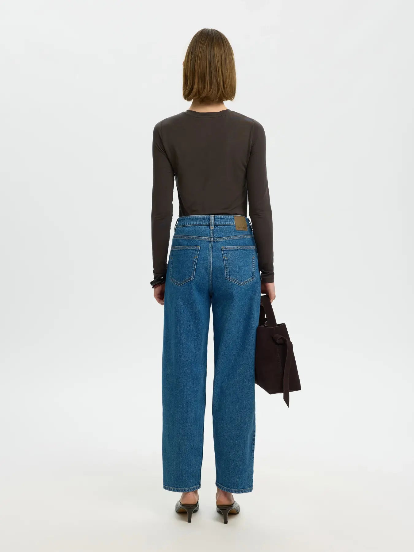 Selected Femme Manja Long Sleeve Top - Brown