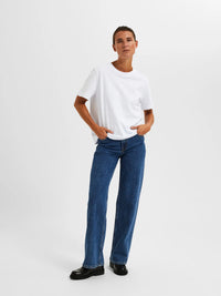 Selected Femme Essential Boxy Tee - White