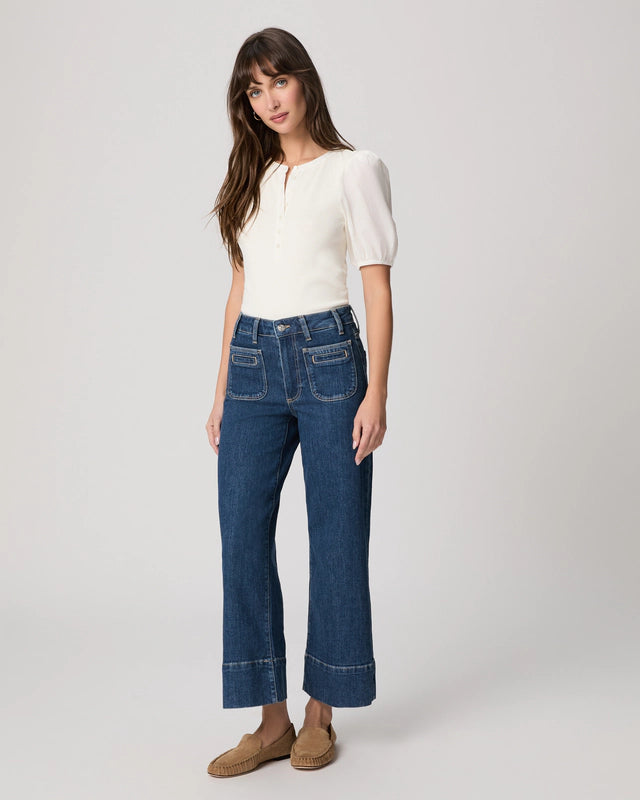 Paige Anessa Wide Leg Jeans - Navigator