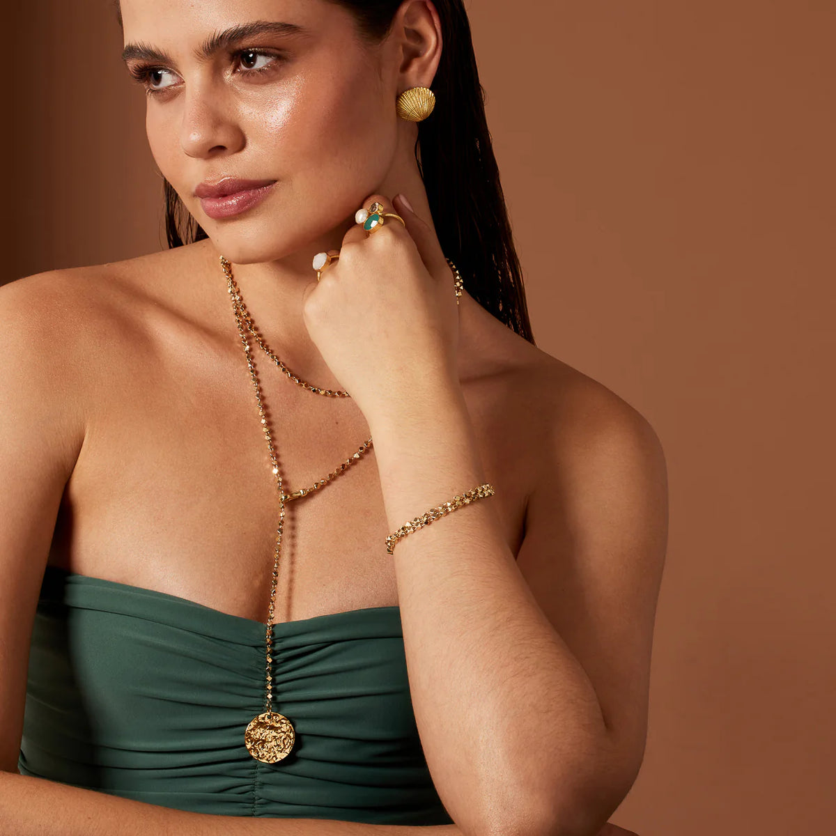 Ashiana Paris Long Coin Necklace
