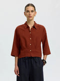 Selected Femme Cleo Cropped Shirt - Cherry