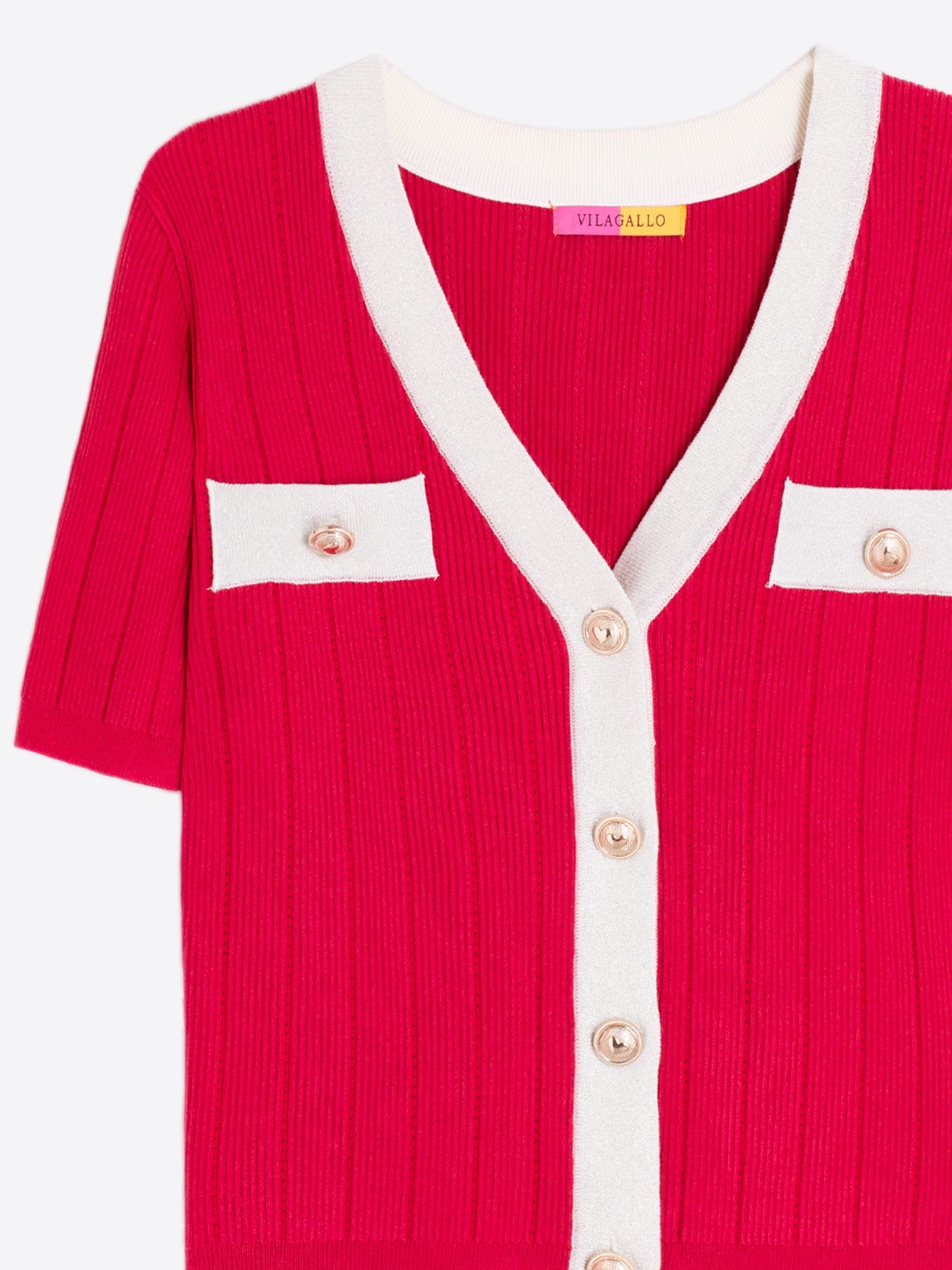 Vilagallo Rojo Crudo Cardigan
