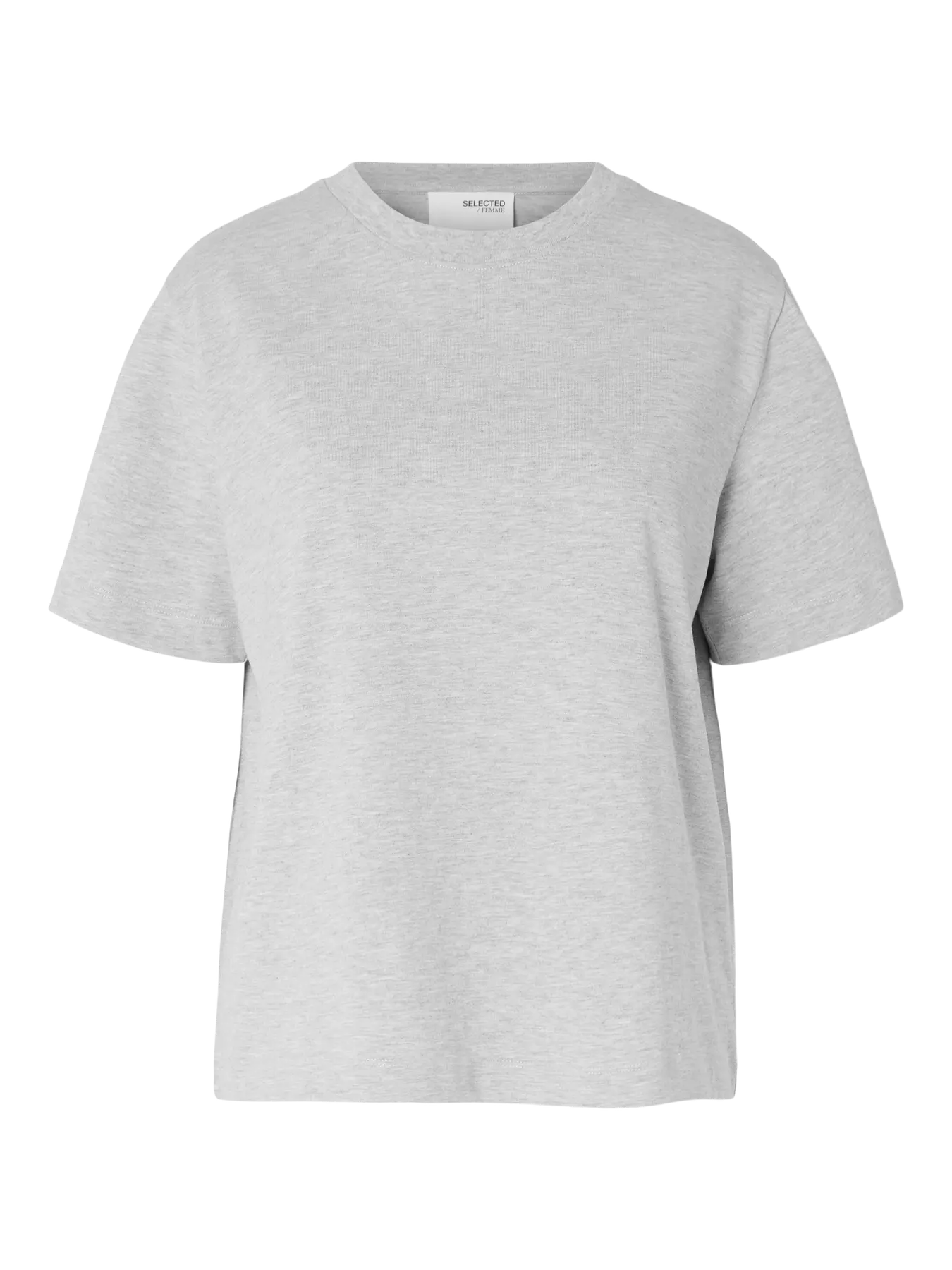 Selected Femme Essential Boxy Tee - Grey