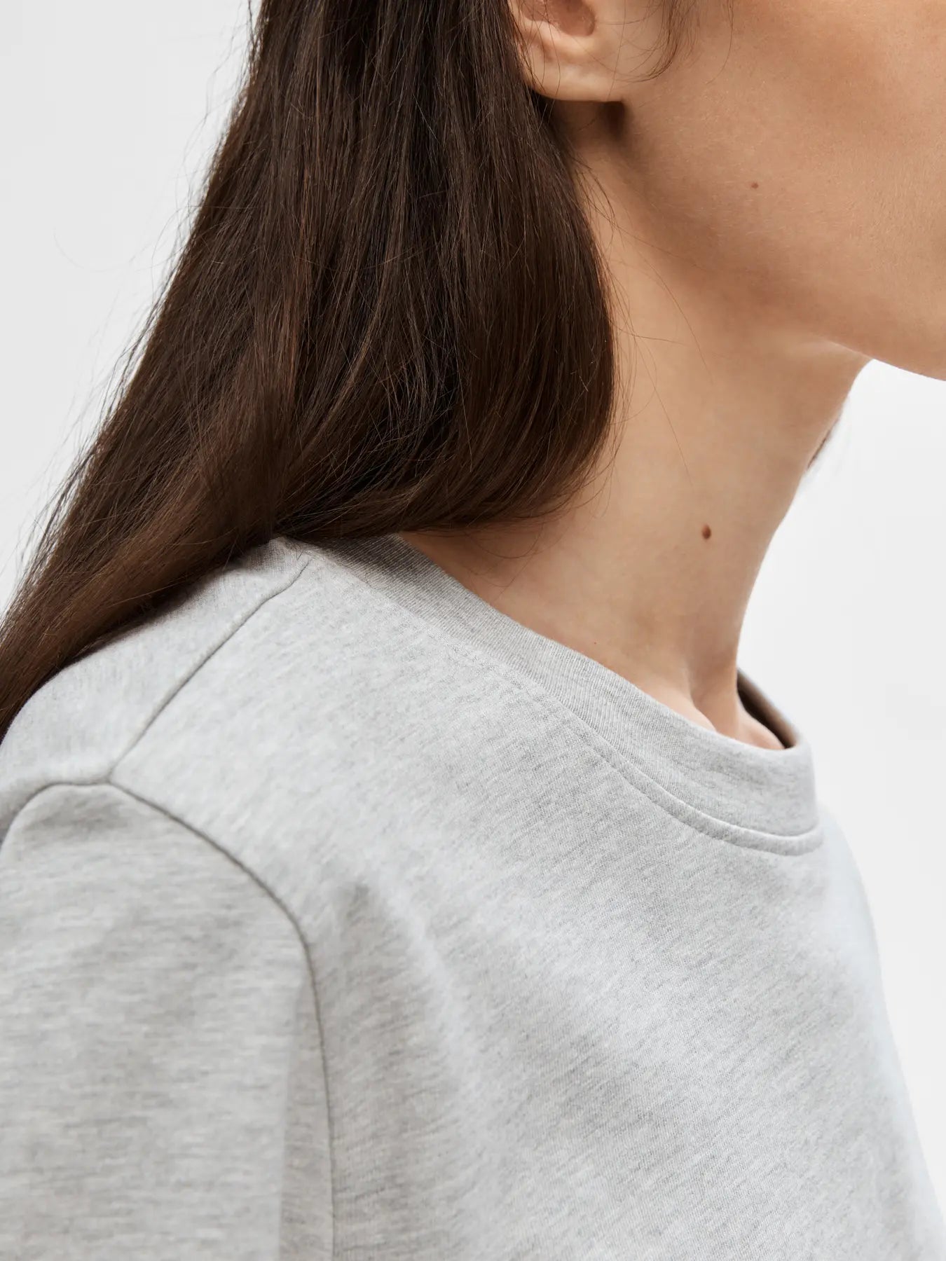 Selected Femme Essential Boxy Tee - Grey