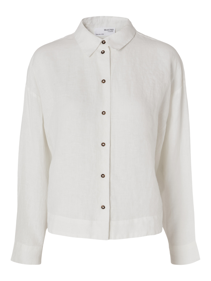 Selected Femme Linnie Shirt - Snow White