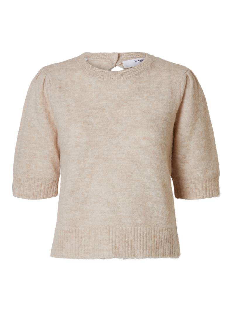 Selected Femme Lulu Short Sleeve Jumper - Birch