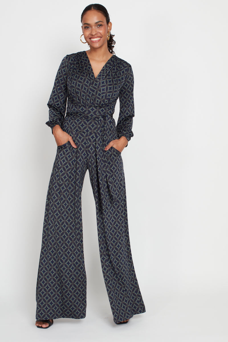 Onjenu Sharon Jumpsuit - Geo Green Print