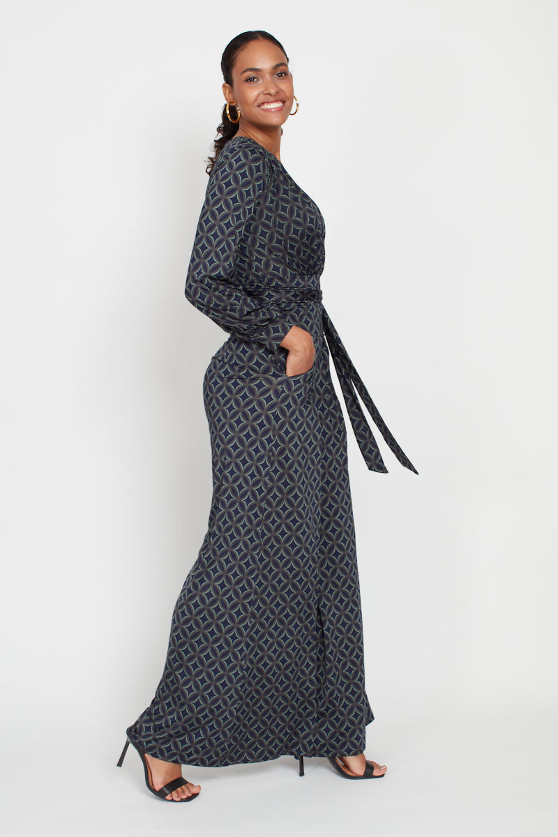 Onjenu Sharon Jumpsuit - Geo Green Print