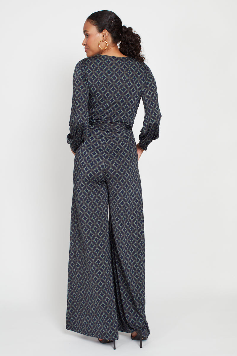 Onjenu Sharon Jumpsuit - Geo Green Print