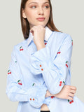 Vilagallo Cherry Embroidered Shirt