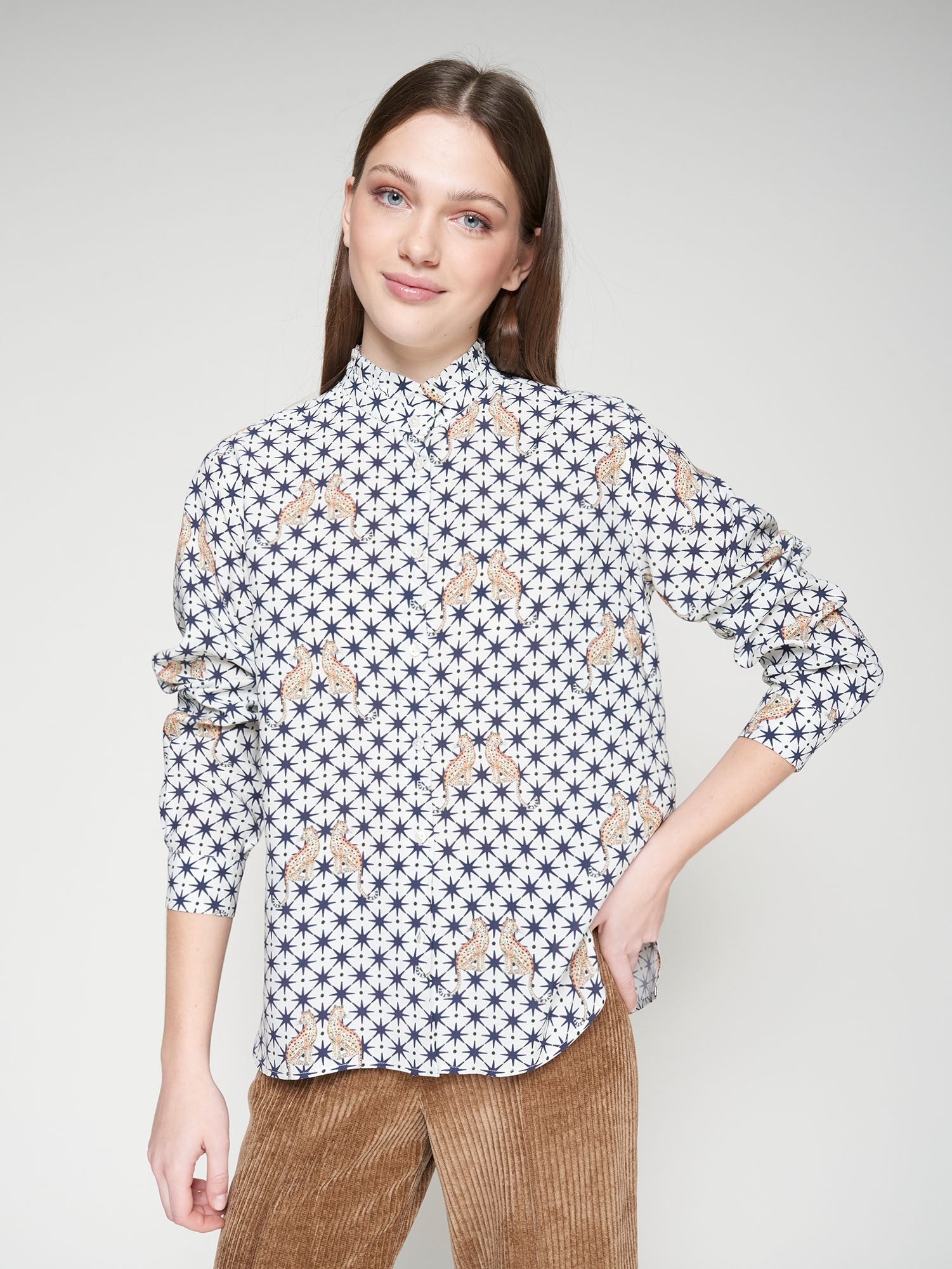 Vilagallo Leopard Star Print Shirt