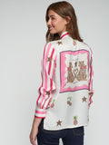 Vilagallo Pineapple Cherry Print Shirt