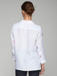 Vilagallo Pineapple Linen Shirt - White