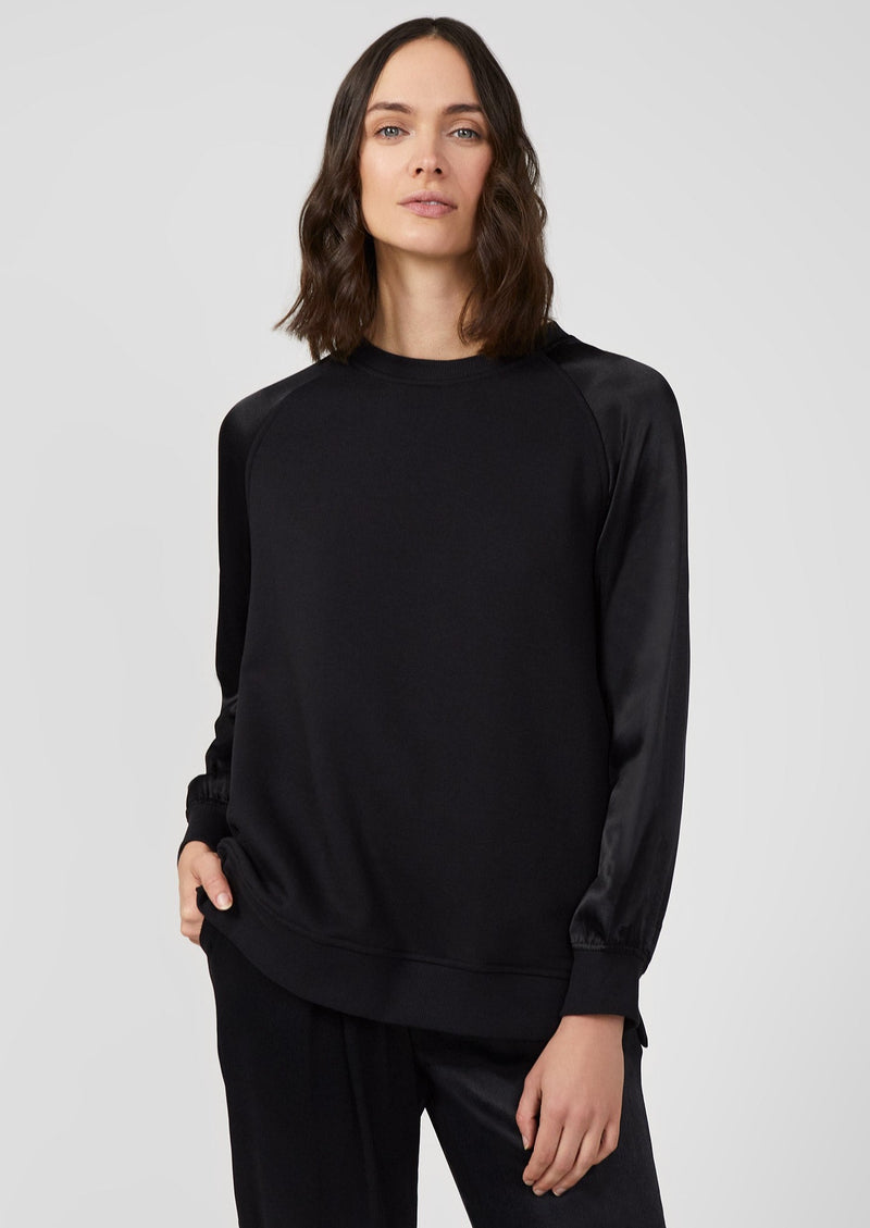 Great Plains Satin Sweatshirt - Black