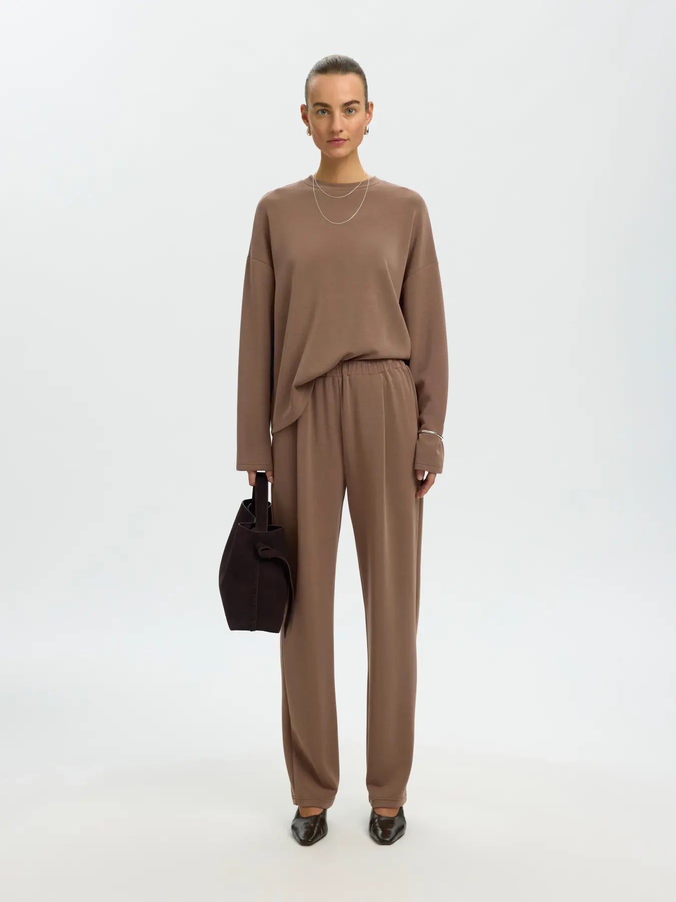 Selected Femme Tenny Trouser - Chocolate Chip