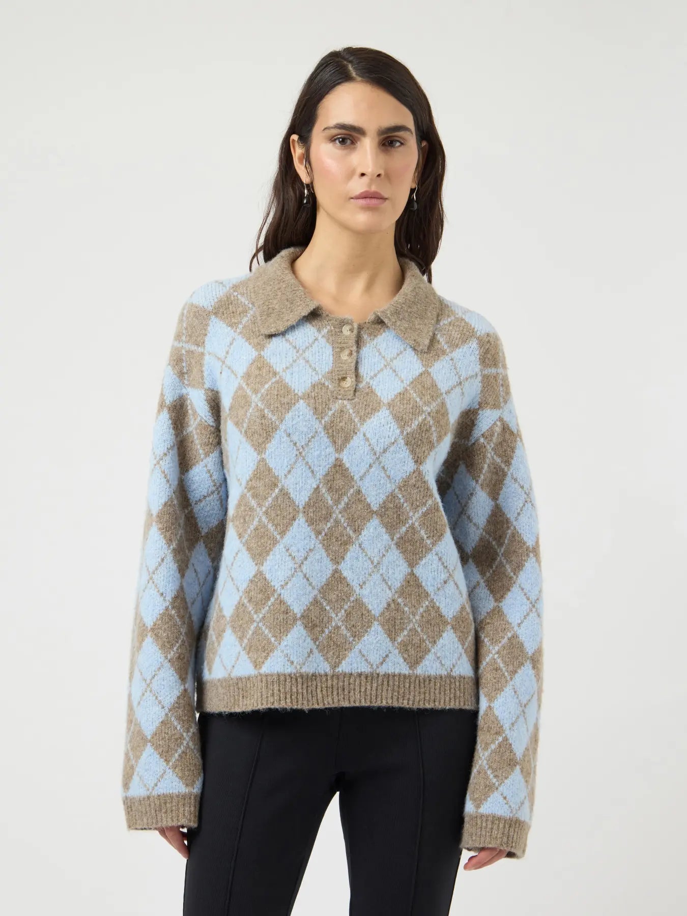 YAS Chelli Polo Knit - Blue