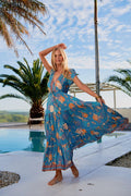 Jaase Kiara Print Melissa Maxi Dress - Blue