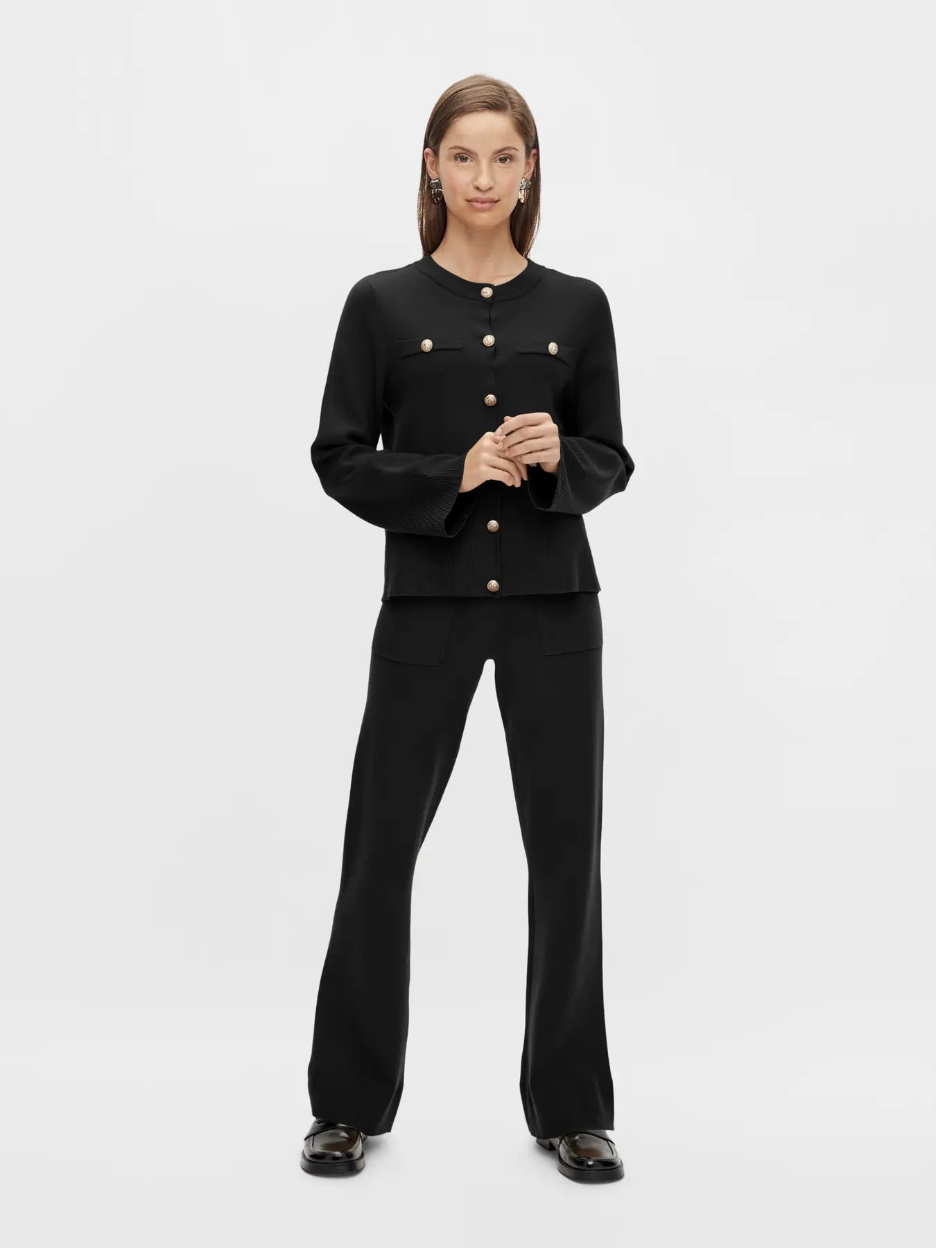 YAS Pimi Knit Trousers - Black