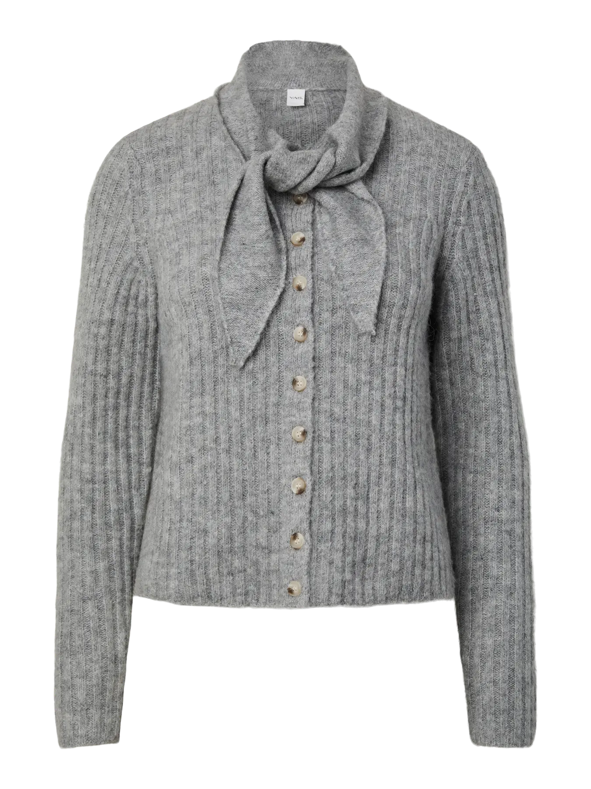 YAS Dolly Scarf Cardigan - Grey