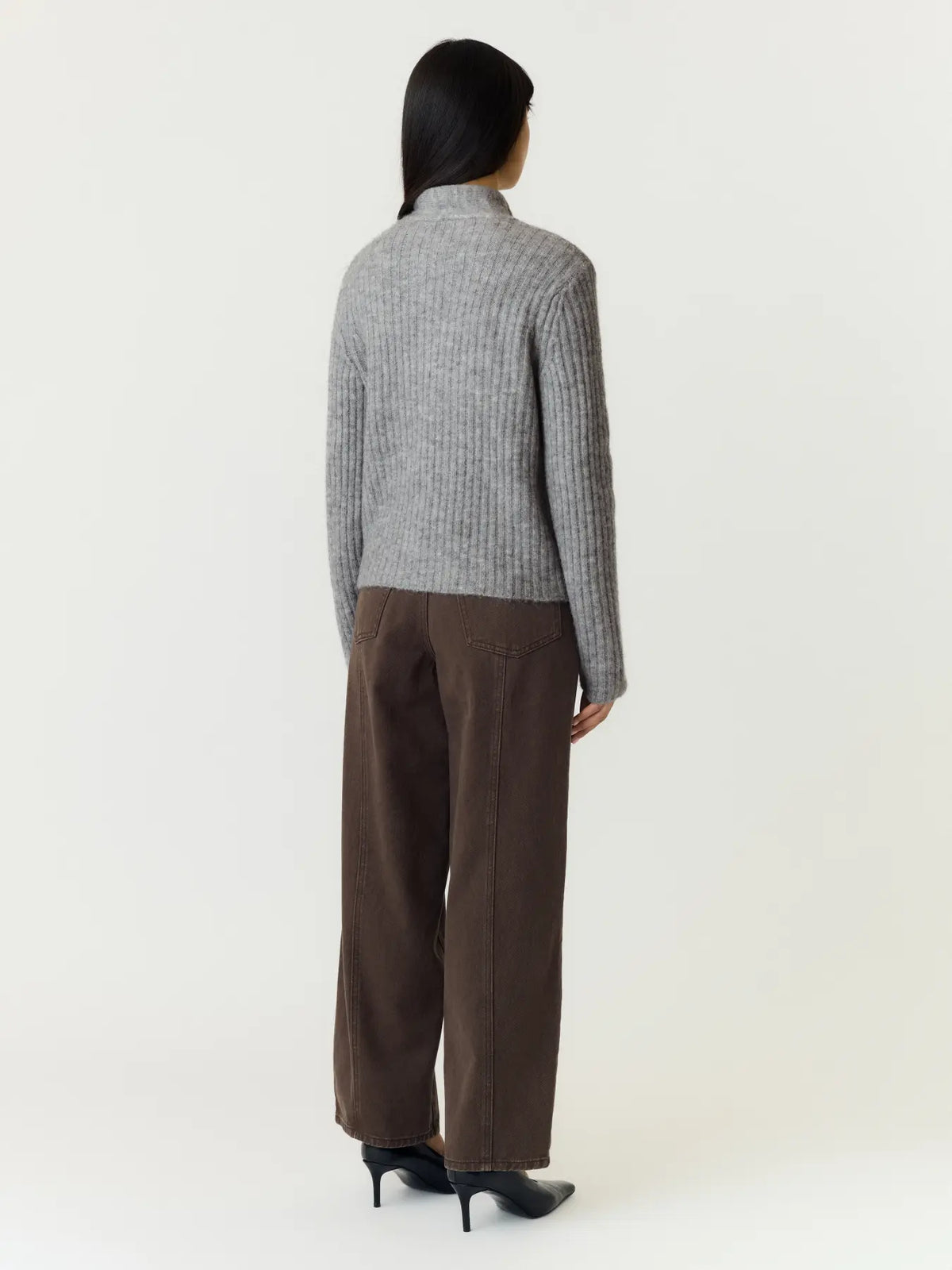 YAS Dolly Scarf Cardigan - Grey