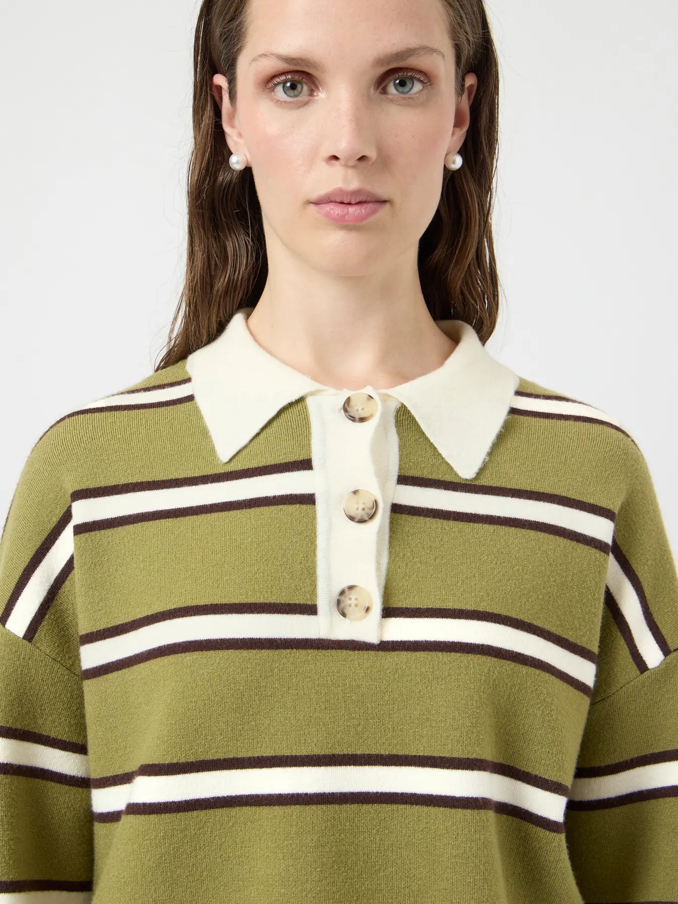 YAS Isabell Polo Knit Jumper - Green