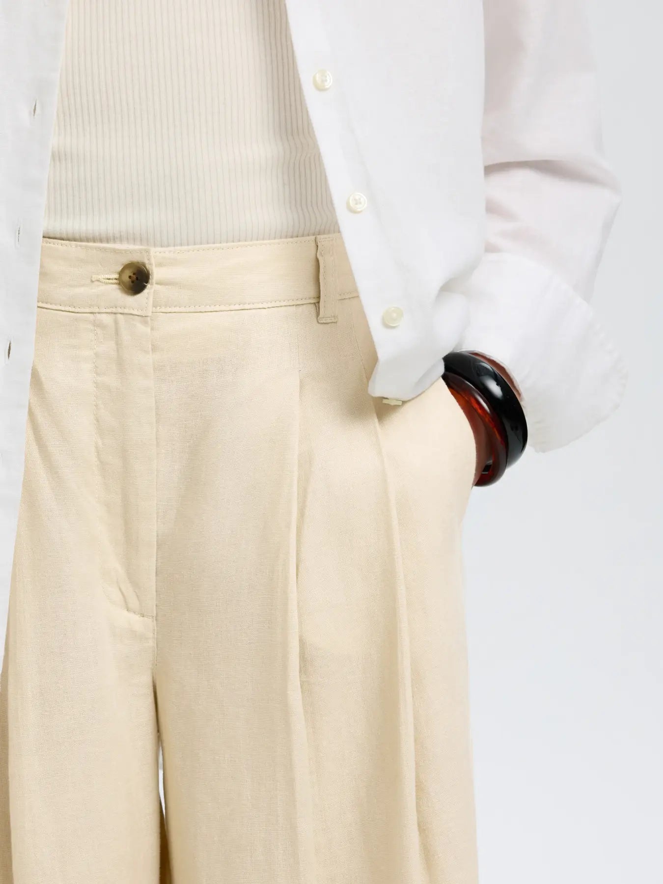 Selected Magna Wide Linen Trousers
