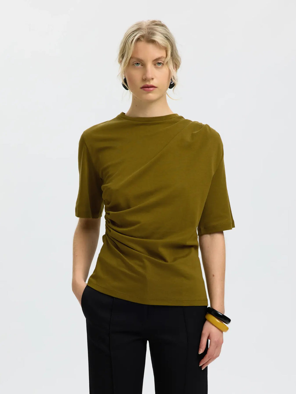 Selected Taj Twist Tee - Green