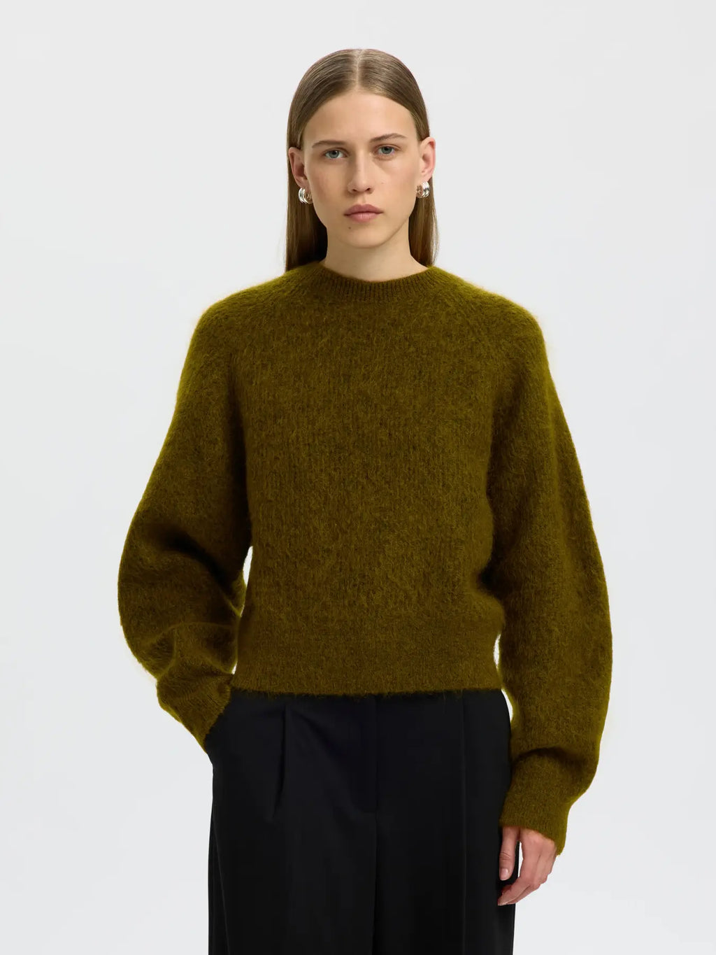 Selected Mira Mohair Jumper - Fir