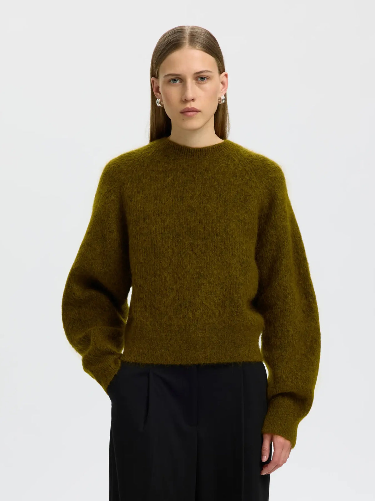 Selected Mira Mohair Jumper - Fir